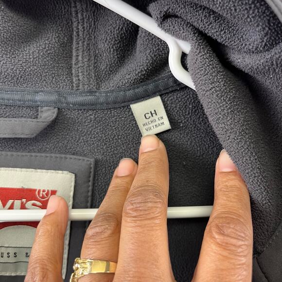 Levi's Performance Jacket Hooded Full Zip Men's Small Fleece Lined Outdoors Camp - Picture 5 of 11